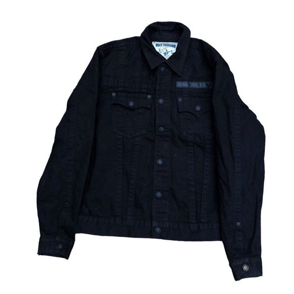 Vintage True Religion Jean Jacket XXL Trucker Jacket Ascot Gray/Black - Picture 1 of 16